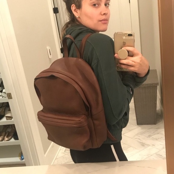 madewell brown leather backpack